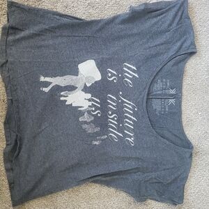 Gray Graphic Tee "the future is inside"